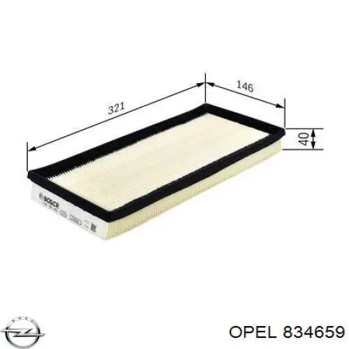Купить 834659 Opel Автомобильный фильтр воздуха