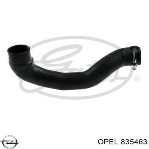835463 Opel Патрубок воздушный, выход из компрессора (наддув)