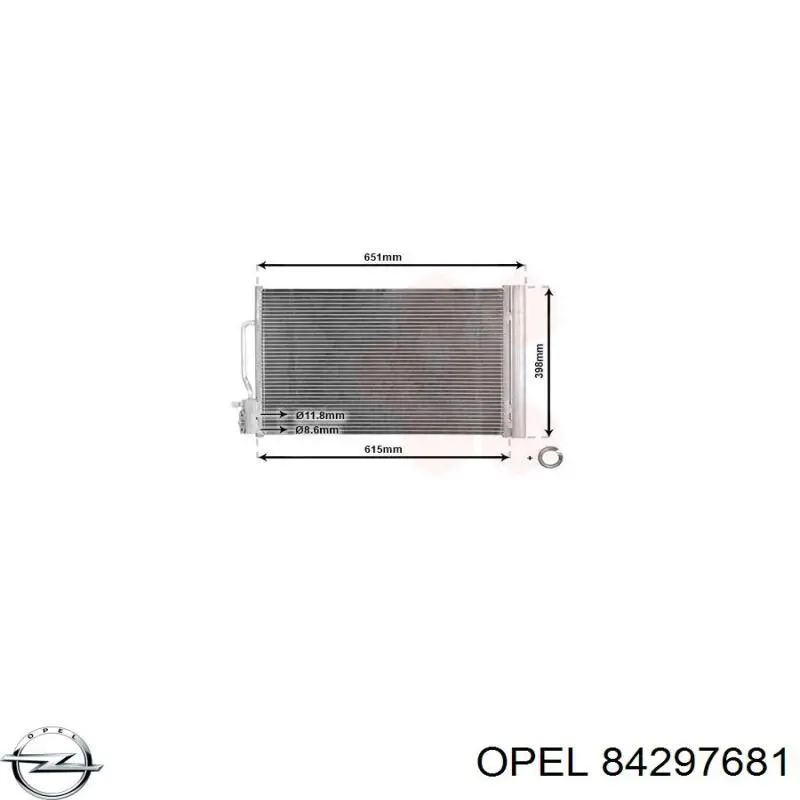 Радиатор охлаждения кондиционера Opel 84297681