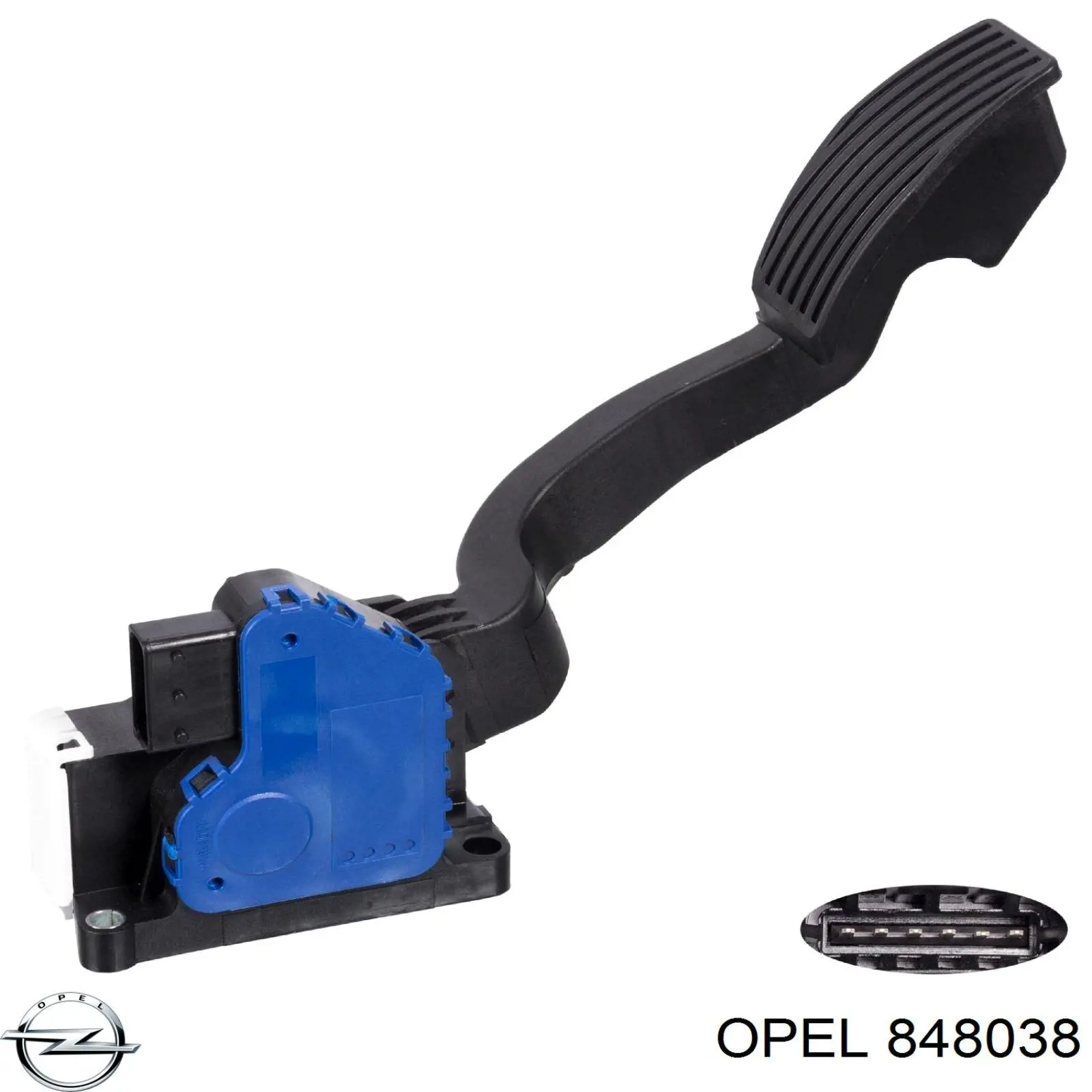 848038 Opel pedal de gás (de acelerador)