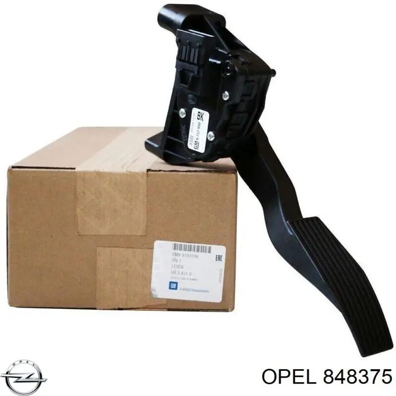 848375 Opel pedal de gás (de acelerador)