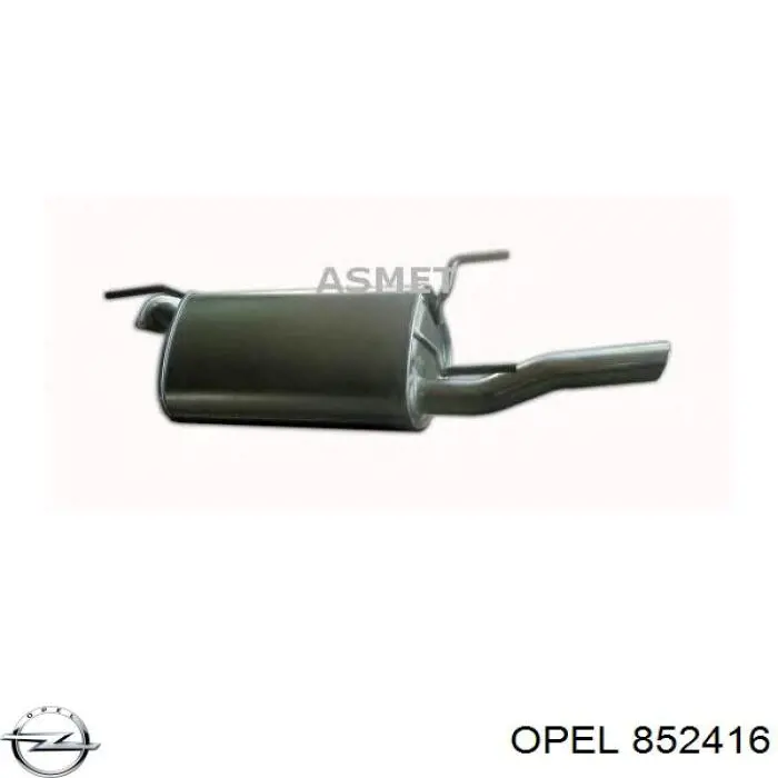 852416 Opel глушитель, задняя часть