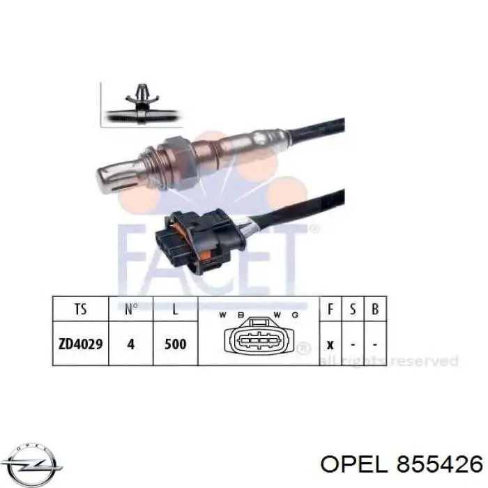 Лямбдазонд, датчик кислорода после катализатора Opel 855426 цена, от 45.92 USD