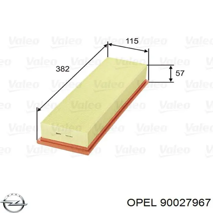 Воздушный фильтр 90027967 Opel