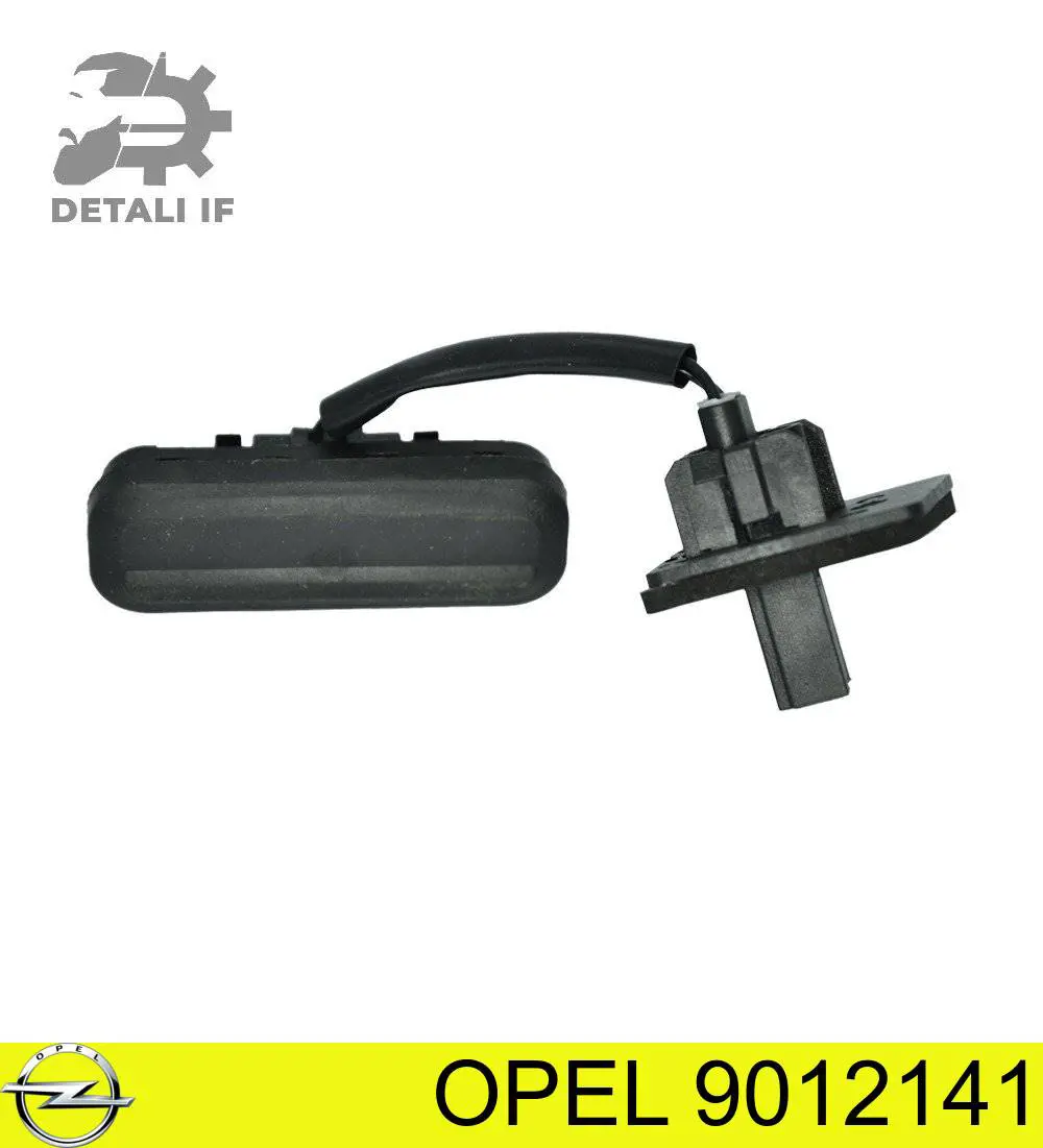 9012141 Opel botão de acionamento do fecho de tampa de porta-malas (de 3ª/5ª porta (de tampa de alcapão)