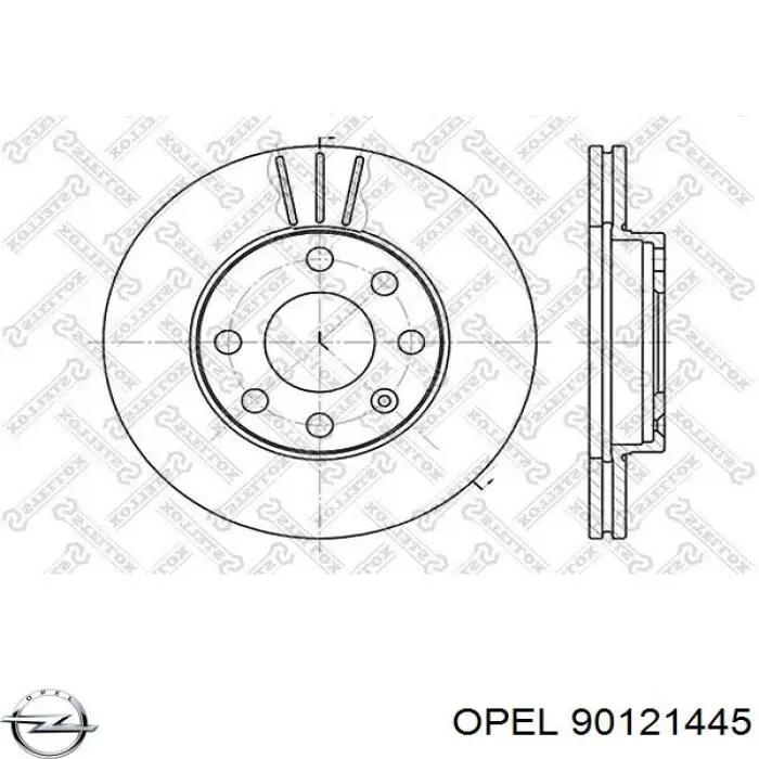 Передний тормозной диск Opel 90121445