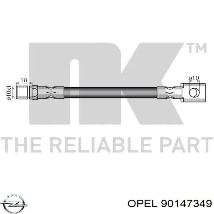 Шланг тормозной передний 90147349 Opel