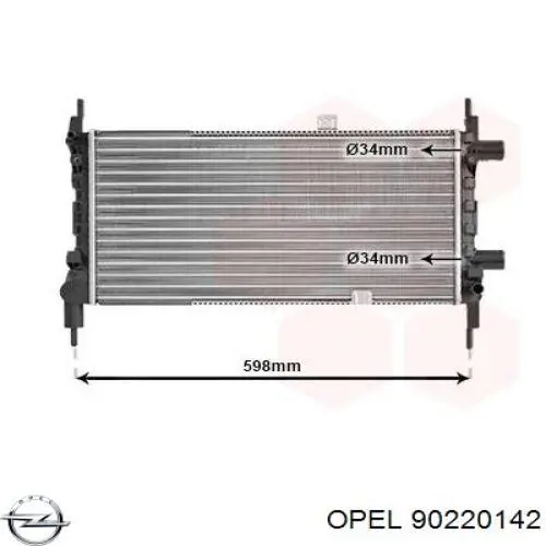 90220142 Opel радиатор