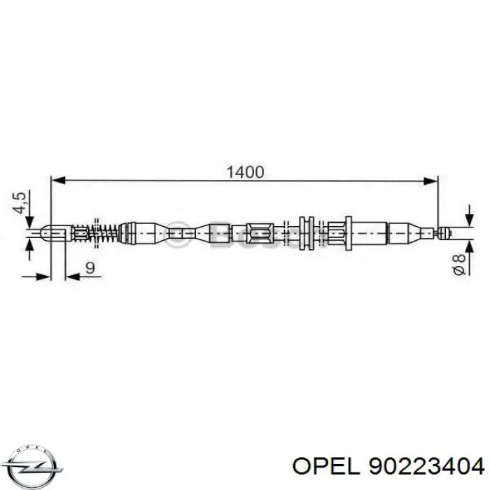 Задний правый трос ручника 90223404 Opel