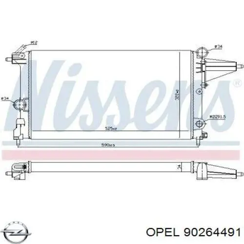 Радиатор охлаждения двигателя Opel 90264491 цена, от 41.00 USD