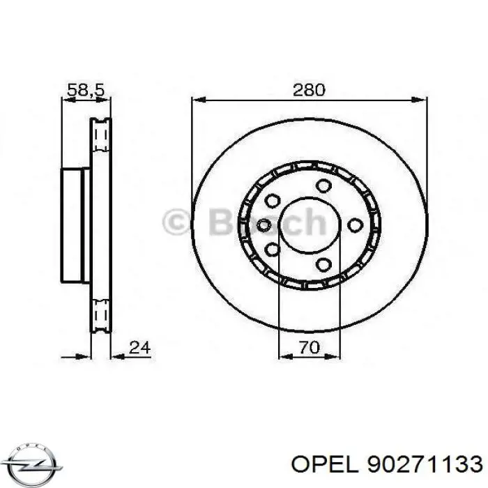 90271133 Opel Диск тормозной передний