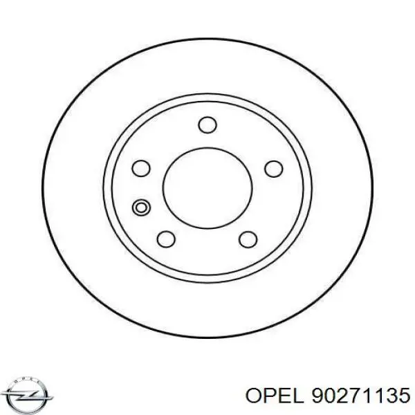 Передние тормозные диски 90271135 Opel