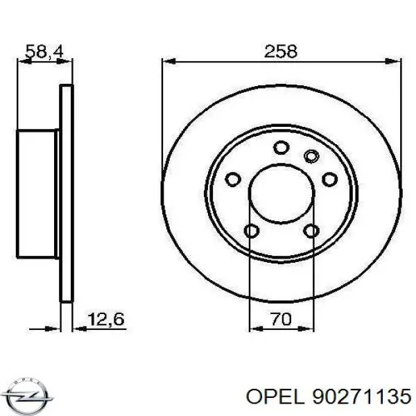 90271135 Opel Диск тормозной передний