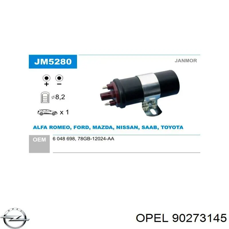 Купить 90273145 Opel Катушка зажигания