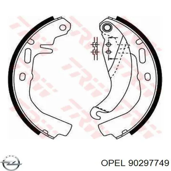 Задние барабанные колодки 90297749 Opel