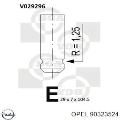Выпускной клапан двигателя Opel 90323524 цена, от 6.75 USD