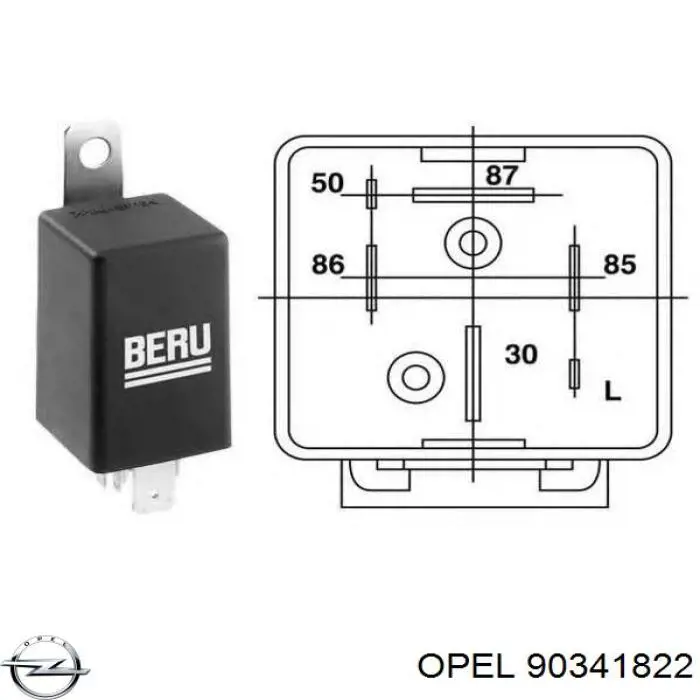 Реле свечей накала 90341822 Opel