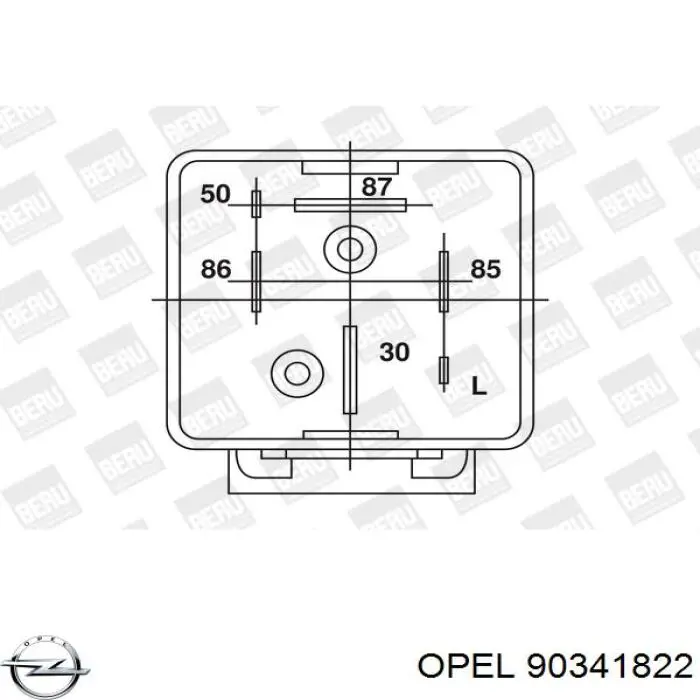 Купить 90341822 Opel Реле свечей накала
