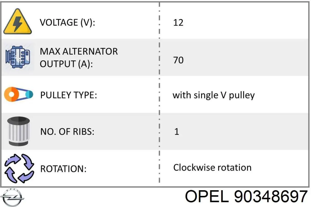 90348697 Opel gerador