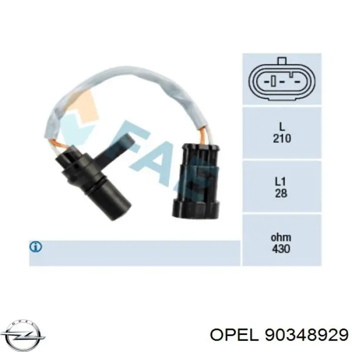 Датчик скорости Opel 90348929 цена, от 121.77 USD