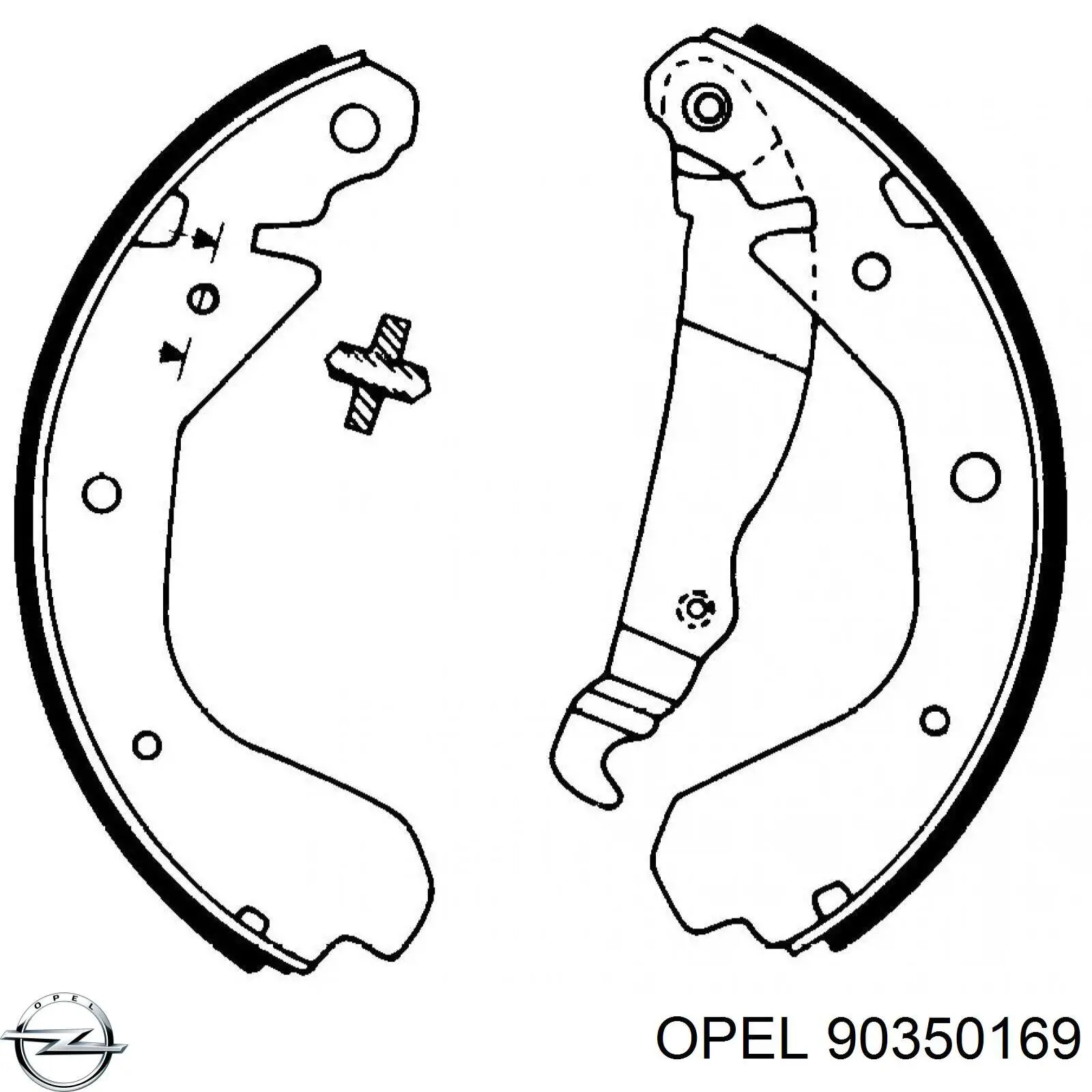 90350169 Opel задние барабанные колодки