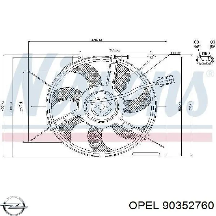 Купить 90352760 Opel Рамка радиатора охлаждения