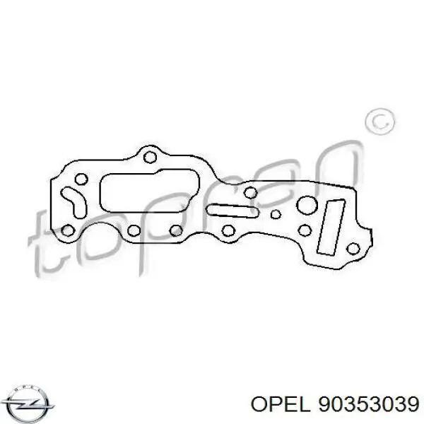 90353039 Opel vedante direito de tampa dianteira de motor