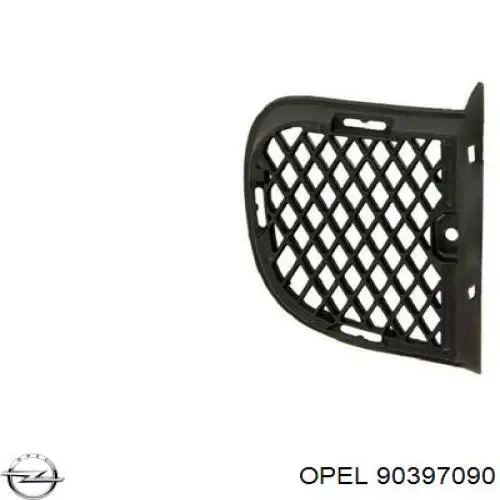 90397090 Opel Передний правый клык бампера