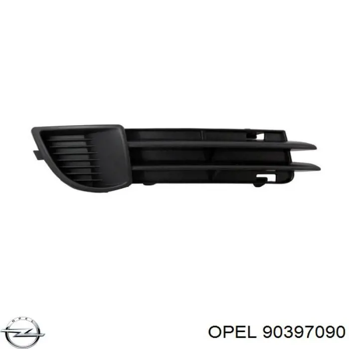 90397090 Opel Передний правый клык бампера
