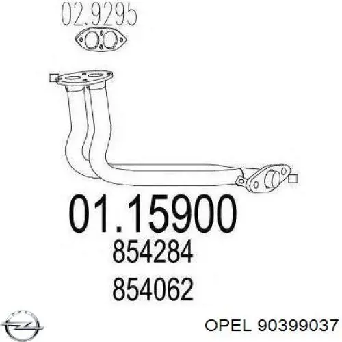90399037 Opel Выхлопная труба