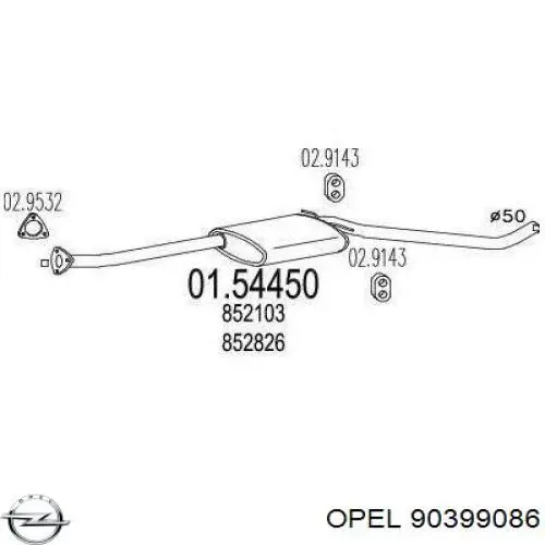 Глушитель, центральная часть 90399086 Opel