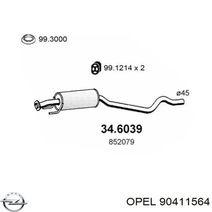 Замок зажигания 90411564 Opel