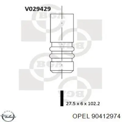 Выпускной клапан двигателя Opel 90412974 цена, от 7.08 USD