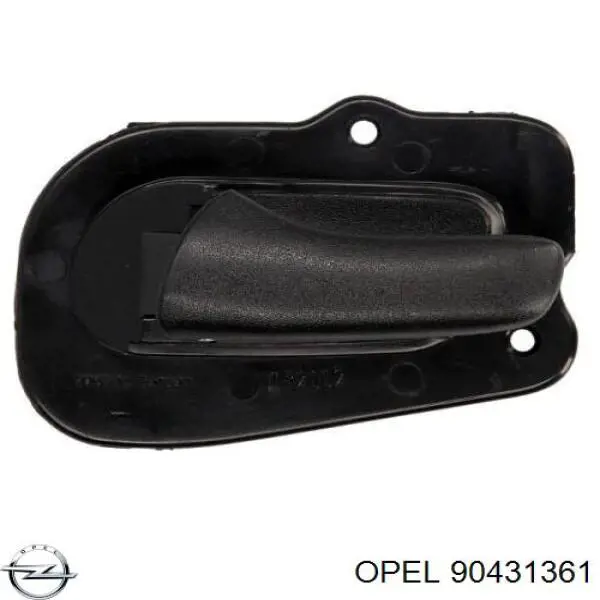 90431361 Opel maçaneta interna esquerda da porta dianteira