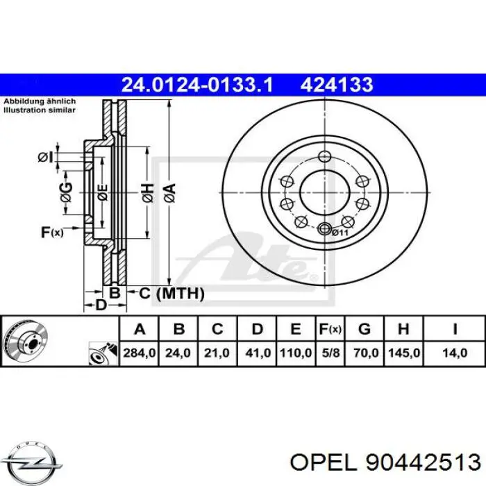 90442513 Opel Диск тормозной передний