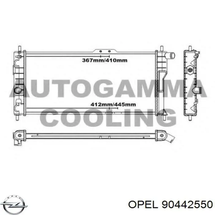 Радиатор охлаждения двигателя Opel 90442550 цена, от 55.99 USD