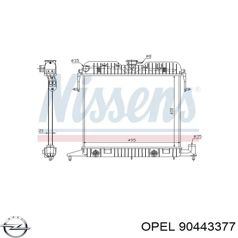 Радиатор 90443377 Opel