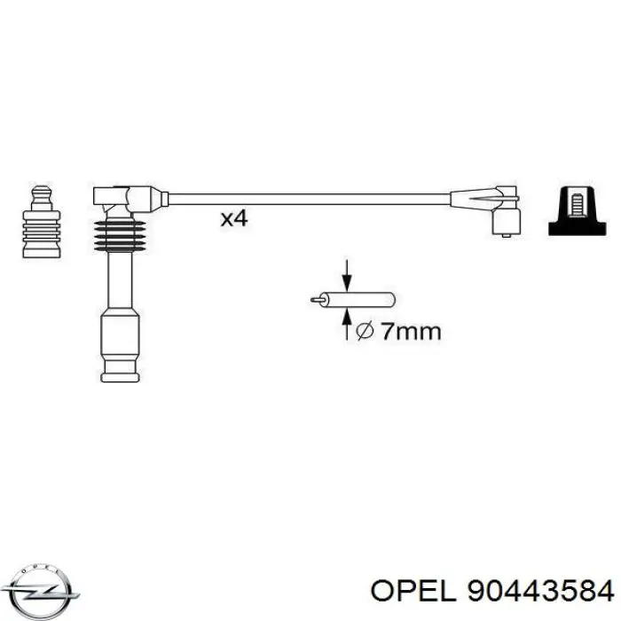 Высоковольтные провода 90443584 Opel