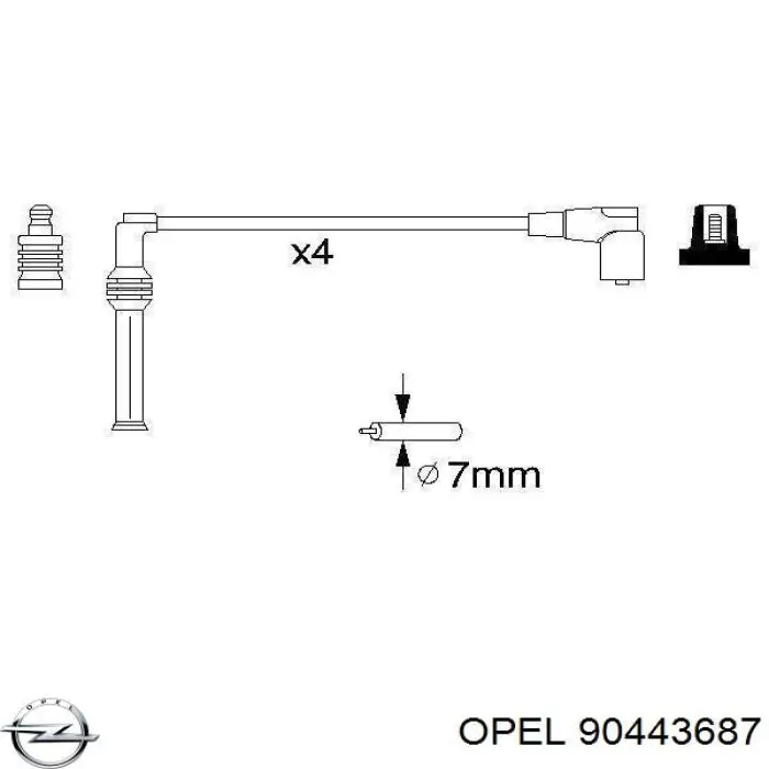 90443687 Opel высоковольтные провода