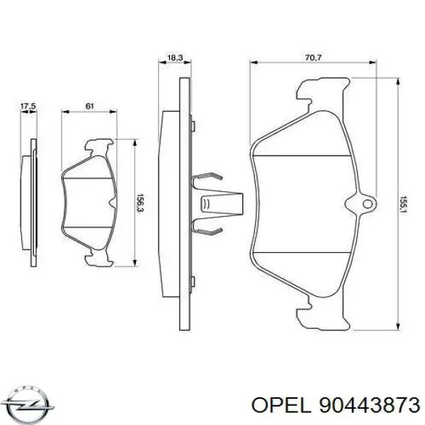 Колодки Opel 90443873 цена, от 18.98 USD