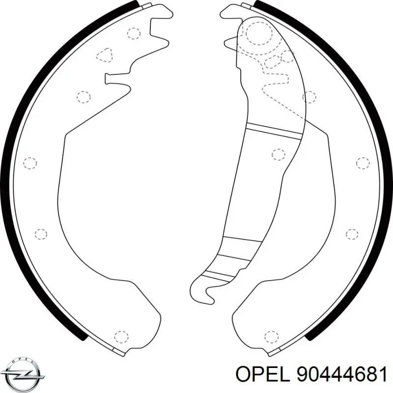 Купить 90444681 Opel Задние барабанные тормозные колодки