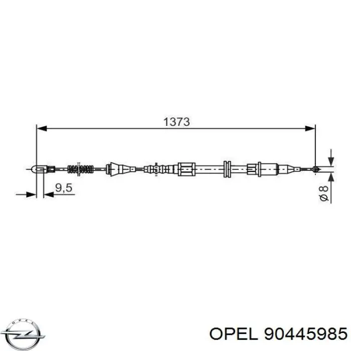 Трос ручника 90445985 Opel