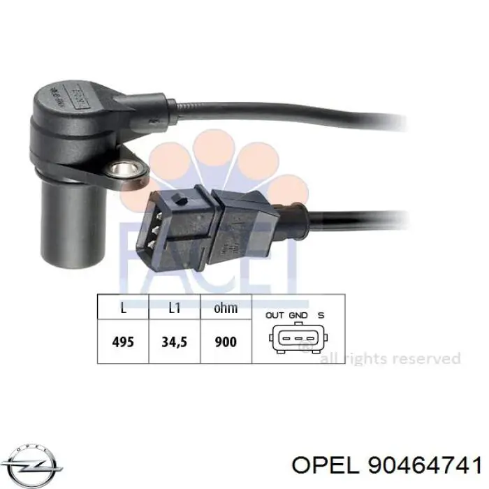 Купить 90464741 Opel Датчик оборотов коленвала