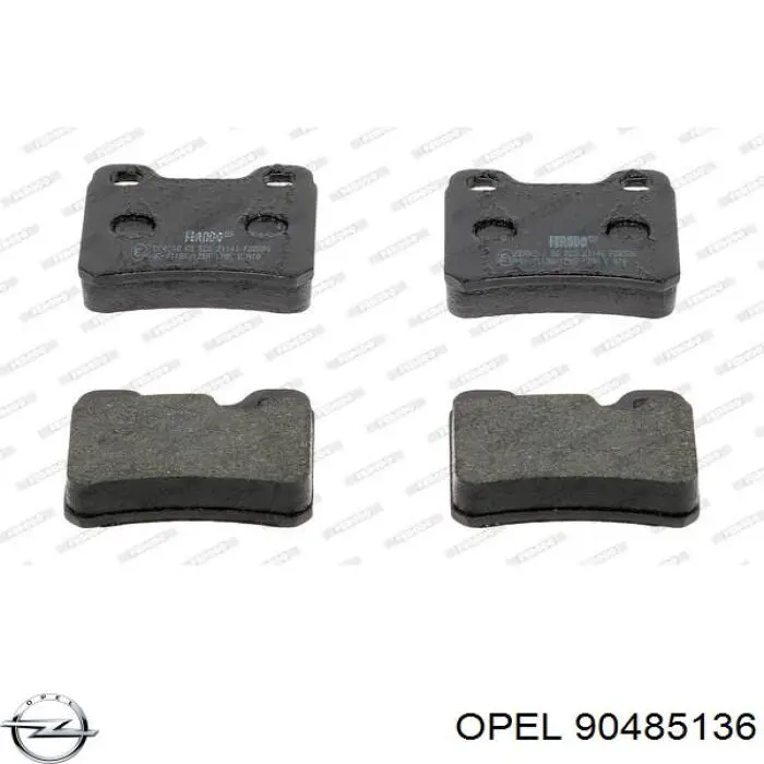 90485136 Opel колодки тормозные задние дисковые