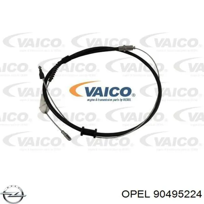 90495224 Opel Трос ручного тормоза задний, правый