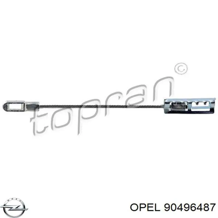 90496487 Opel трос ручного тормоза задний правый/левый