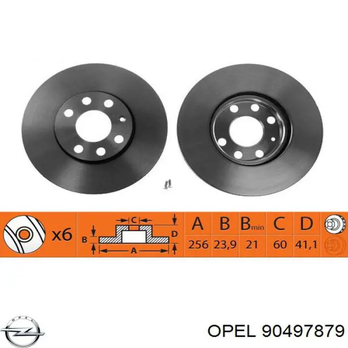 Диск тормозной передний Opel 90497879