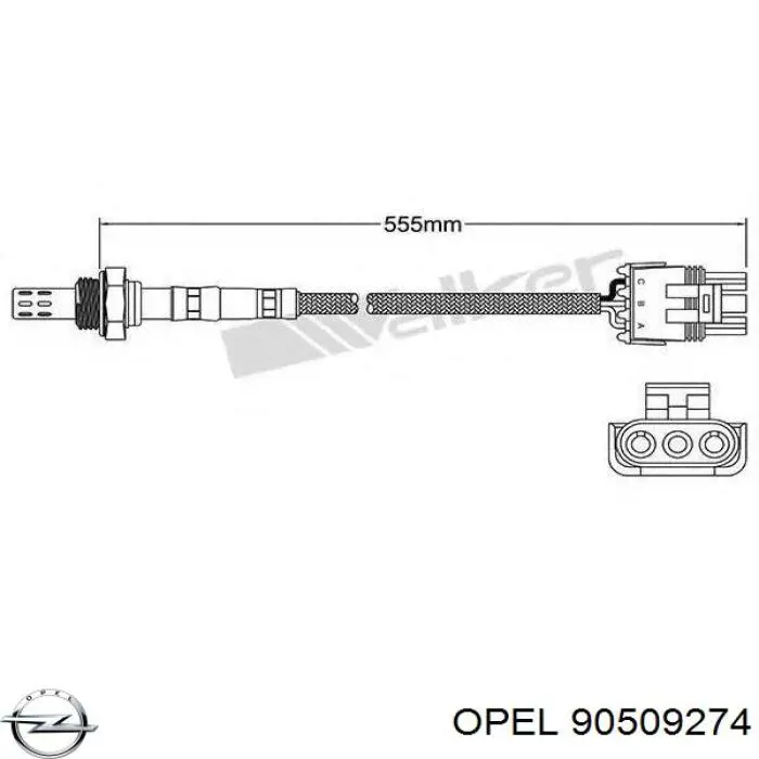 Лямбда-зонд, датчик кислорода Opel 90509274