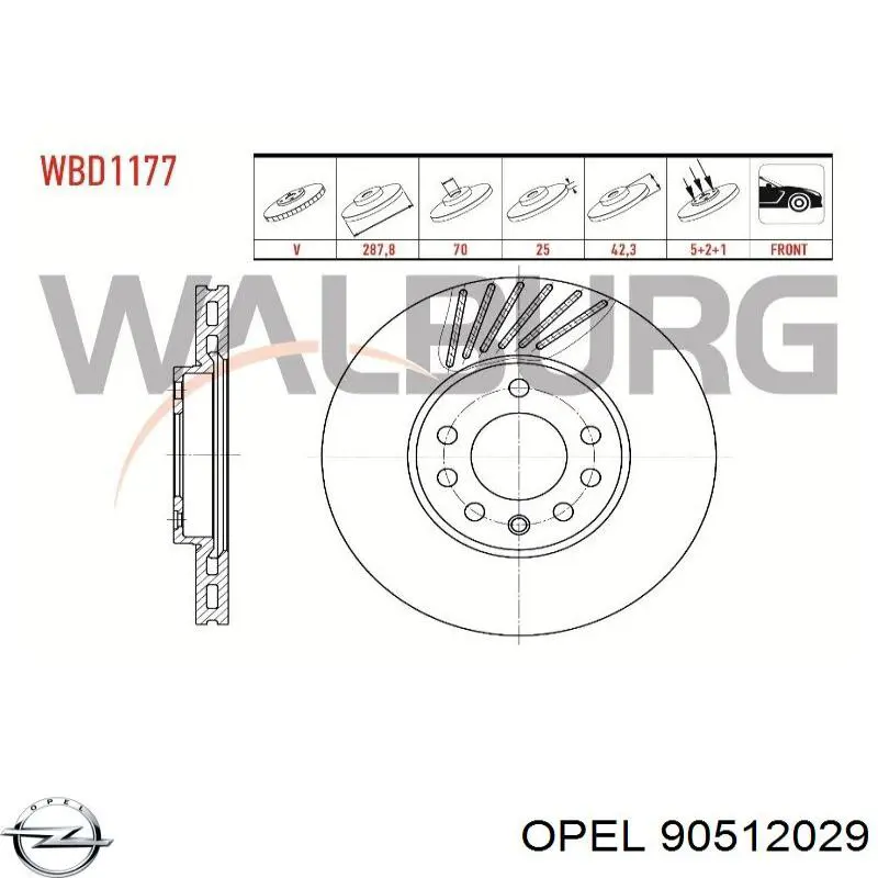 90512029 Opel тормозные диски