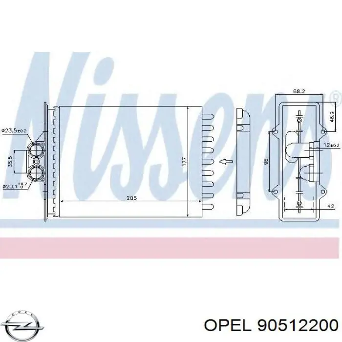 Радиатор печки 90512200 Opel